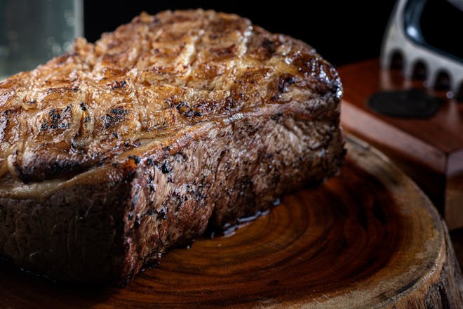 reverse sear rib eye steak